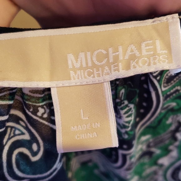 Michael michael kohrs blue green paisley sheer top - Picture 7 of 7